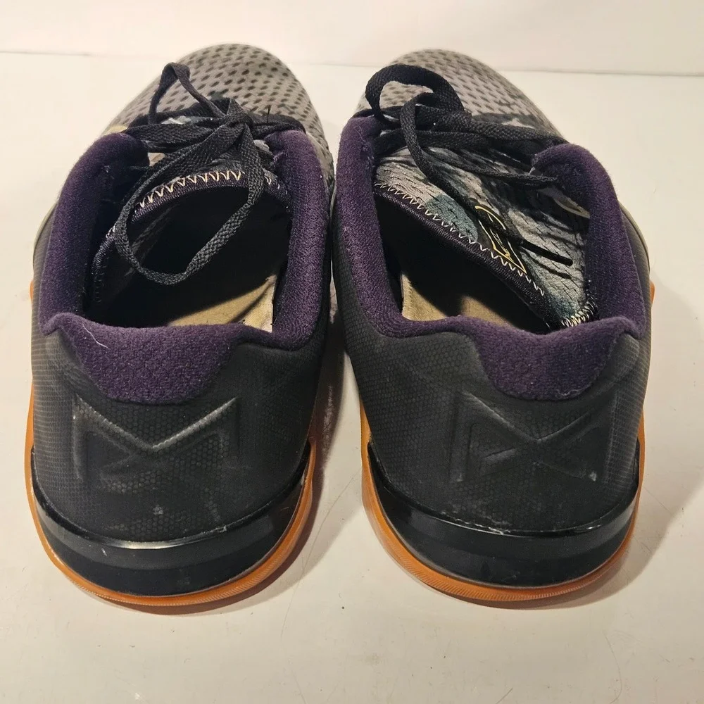 Nike Metcon 6 Training Shoes Mens 10.5 Grey Black Orange CK9388-032 Low Top